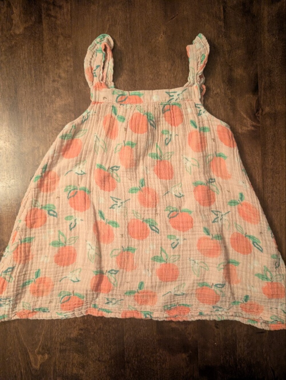 Angel Dear Peach Print Muslin Tank Dress/ 4T